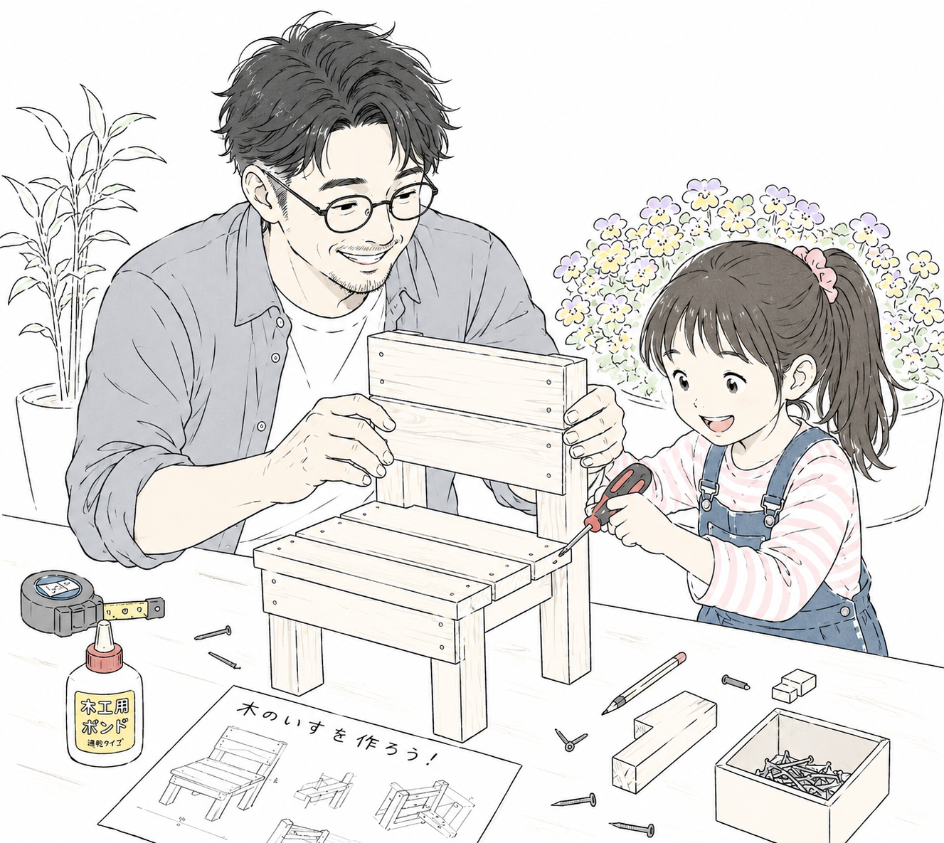 ニチビDIY教室「小さなイス作り」