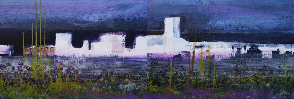 tweeluik, 240 x 80 cm acryl op doek - verkocht