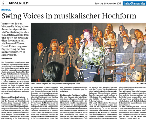 Swing Voices in musikalischer Hochform