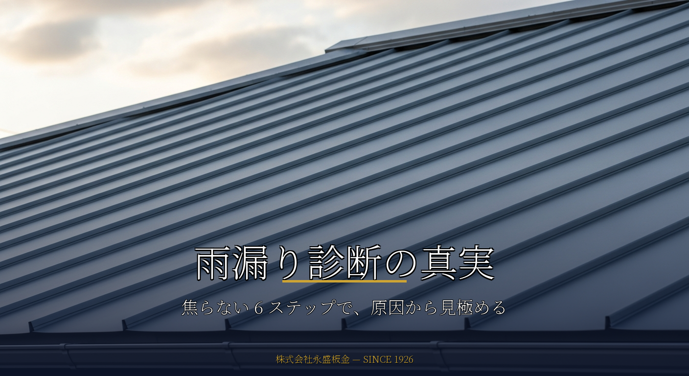 梅雨前に急ぐ板金工事、ちょっと待ってほしい。三代目が語る『雨漏り診断』の真実
