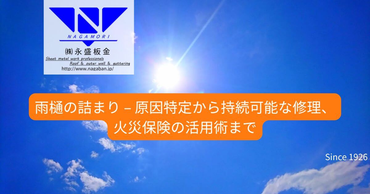 【群馬の建築板金プロが徹底解説】雨樋の詰まり – 原因特定から持続可能な修理、火災保険の活用術まで