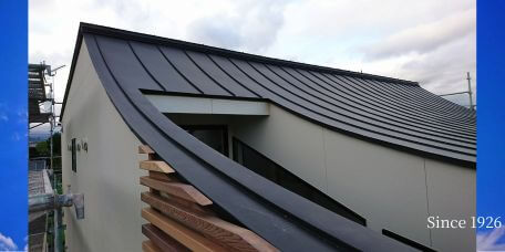 群馬県太田市の建築板金技術による逆R施工の金属屋根