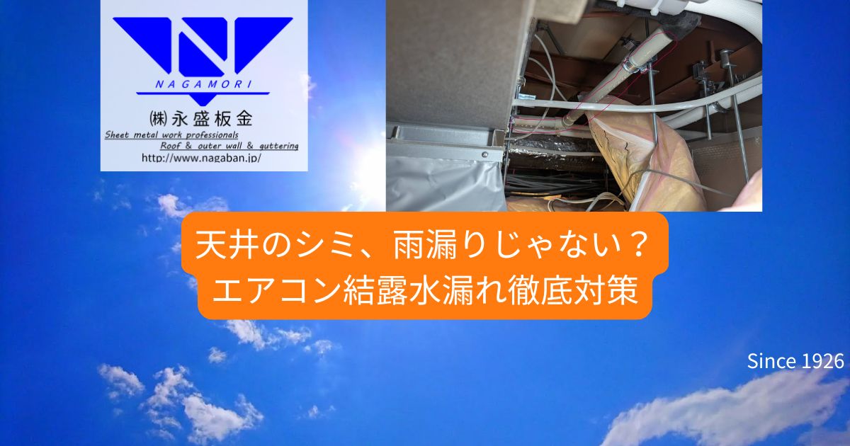 【プロが解説】天井のシミ、雨漏りじゃない？エアコン結露水漏れ対策