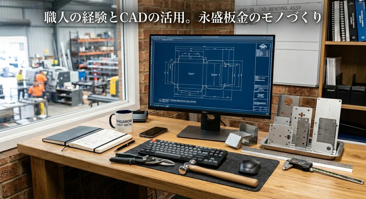 職人の経験とCADの活用。 永盛板金のモノづくり