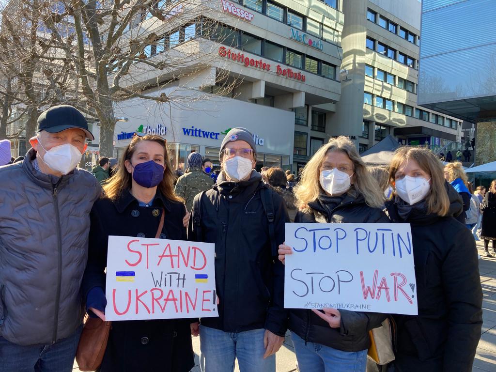 Stuttgarter Schlossplatz am 27.2.2022
