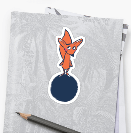 Fuchs im Weltall - Sticker bei Redbubble bei Redbubble – Illustration Judith Ganter - Illustriertes Kopfkino für Alltagsoptimisten