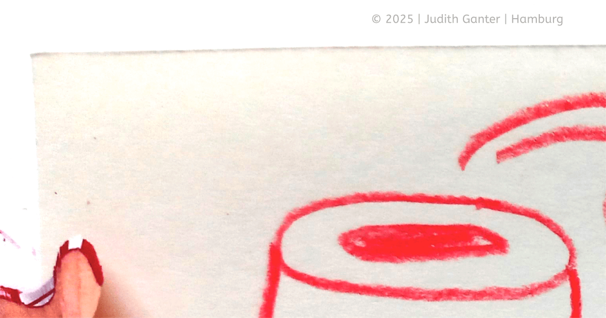 Sketchnote-Illustration eines Notizzettels mit einem einfachen Oval zum Beispiel als Gefäß-Symbol für das Sammeln und Strukturieren von Gedanken.