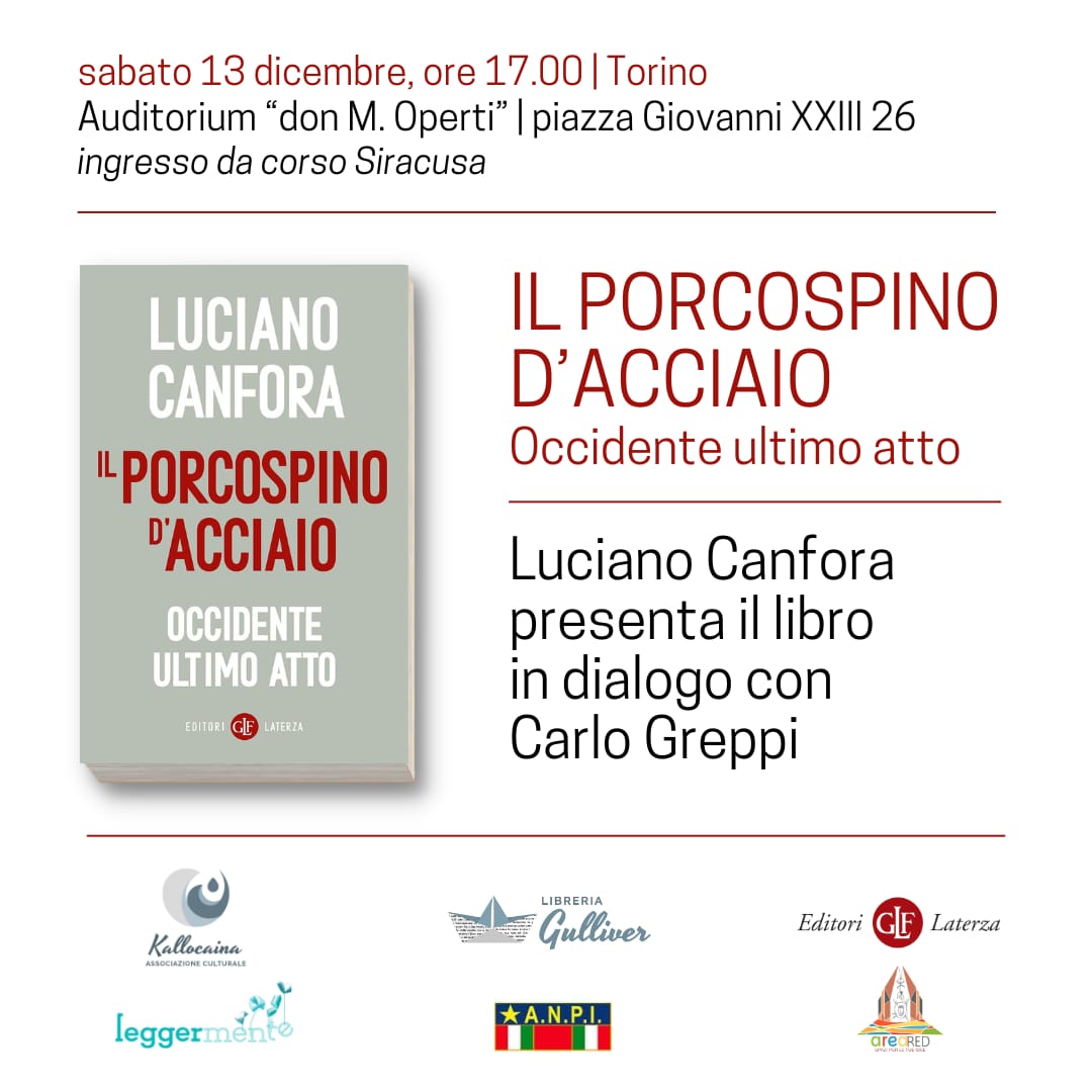 Leggermente: Luciano Canfora presenta "Il porcospino d'acciaio"