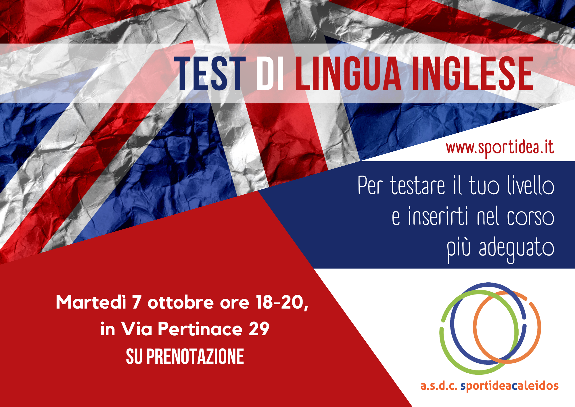 Test di inglese: 7 ottobre