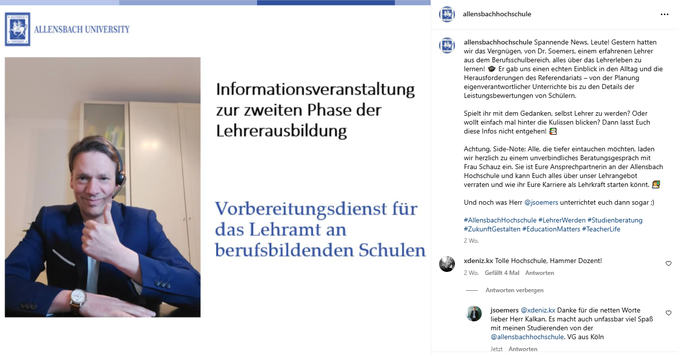 Informationsveranstaltung zur zweiten Phase der Lehrerausbildung