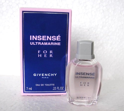 1)  2005 - INSENSE ULTRAMARINE FOR HER : EAU DE TOILETTE 7 ML (MINIATURE VENDUE PAR GIVENCHY) 