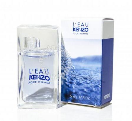 L'EAU  KENZO POUR HOMME - EAU DE TOILETTE 5 ML : SERIGRAPHIE HORIZONTALE SUR FLACON