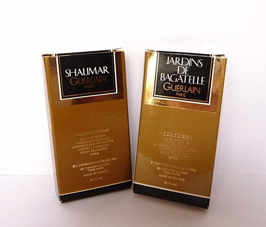 GUERLAIN -  ANCIENS ECHANTILLONS TUBE POUR SHALIMAR ET JARDINS DE BAGATELLE
