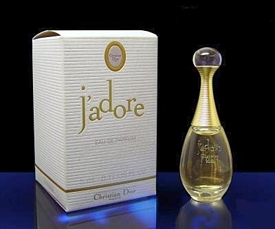 2ème BOÎTE - J'ADORE - EAU DE PARFUM 5 ML - MINIATURE AVEC SERIGRAPHIE - BOÎTE AVEC LISERE DORE