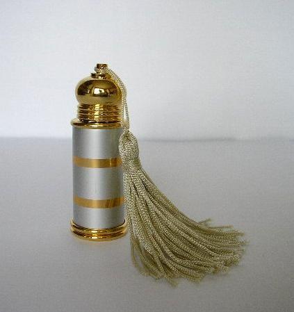 FLACON GRIS ET OR A POMPON