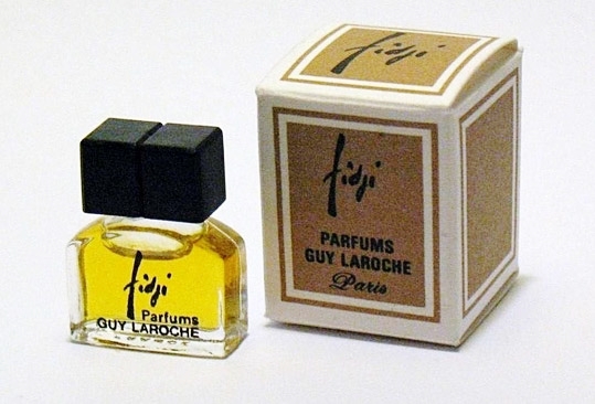 1) LAROCHE - FIDJI PARFUMS : PETITE MINIATURE ANCIENNE, AUCUNE CONTENANCE INDIQUEE, BOÎTE MARRON