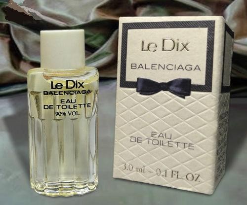 LE DIX - EAU DE TOILETTE 3 ML : UNE DES PREMIERES BOÎTES ET MINIATURES EXISTANT POUR LE DIX - ICI  BOUCHON PLASTIQUE BLANC CLIPE