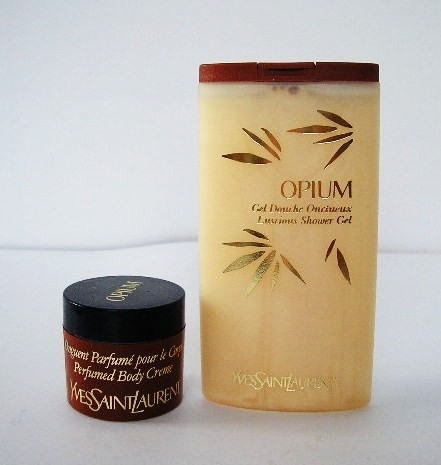 OPIUM - PRODUITS POUR LA TOILETTE : 1 MINIATURE ONGUENT PARFUME POUR LE CORPS ET UNE MINIATURE GEL DOUCHE PARFUME