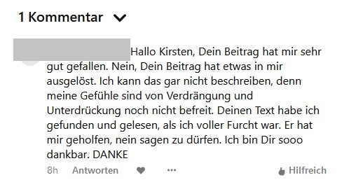 Unverschlossen: Nachricht einer P-Nutzerin