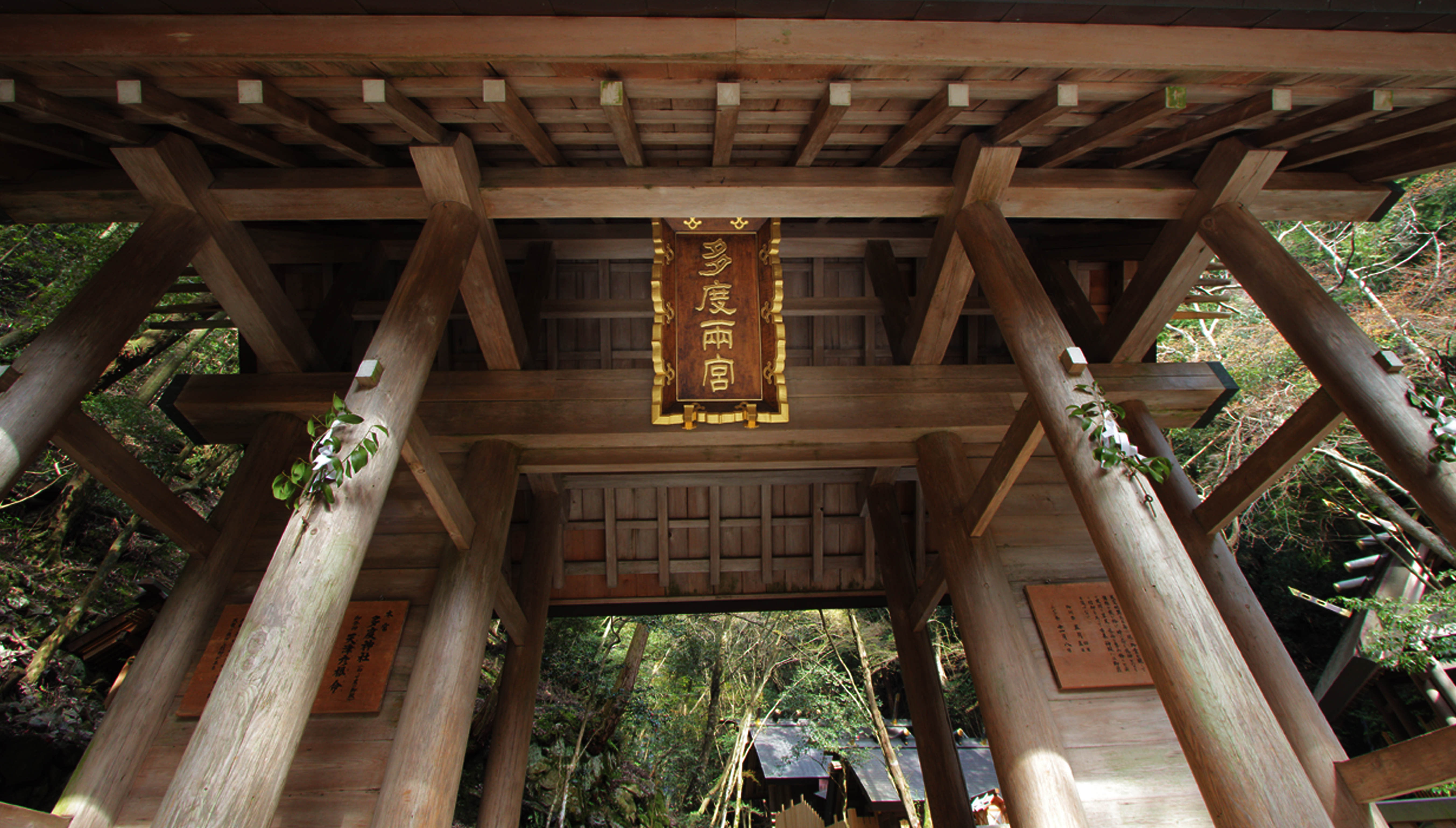 三重県神社婚（神社結婚式）多度大社の於葺門の写真　この門を境にしてご本殿の神域へ