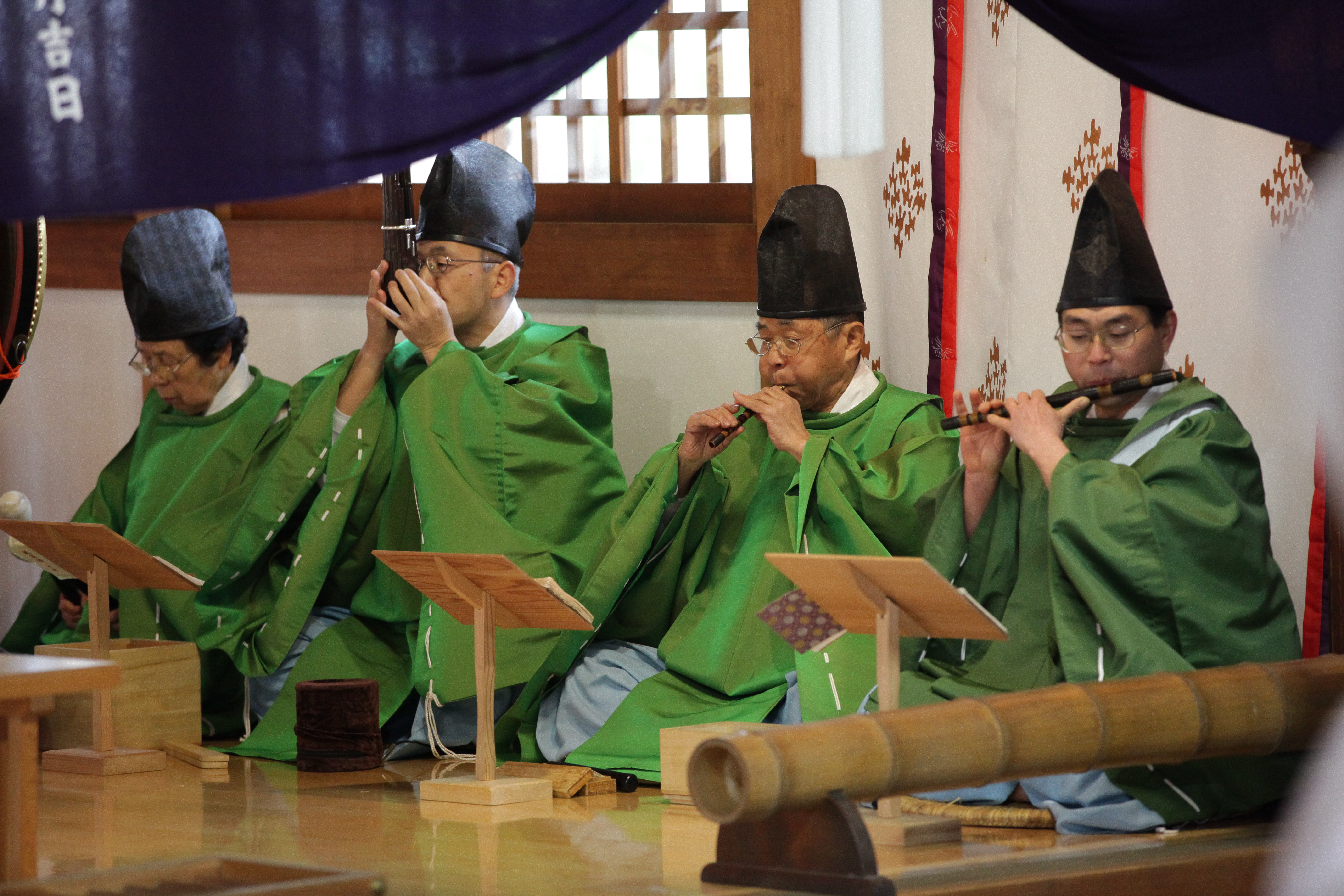 三重県桑名市和婚「春日神社挙式での生演奏風景」雅楽