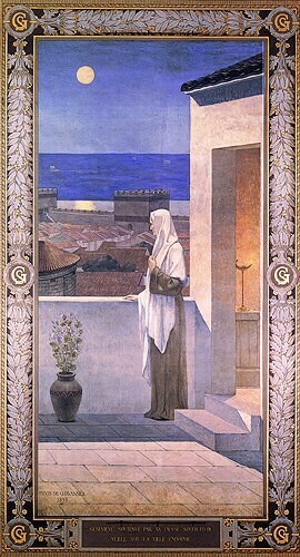 Fresque de Sainte Geneviève veillant sur Lutèce - Panthéon -  Peintre : Puvis de Chavanne-