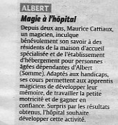 "Projet Magique" à Albert. Courrier Picard du 30/12/2009 page 2 toutes éditions