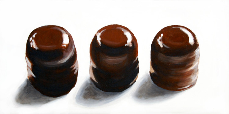 Schokoküsse - Acryl auf Leinwand - 60 x 30 cm - 2007 🔴