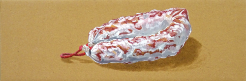 Wurstpappe - Öl auf Pappe - 46,5 x 15,5 - 2017