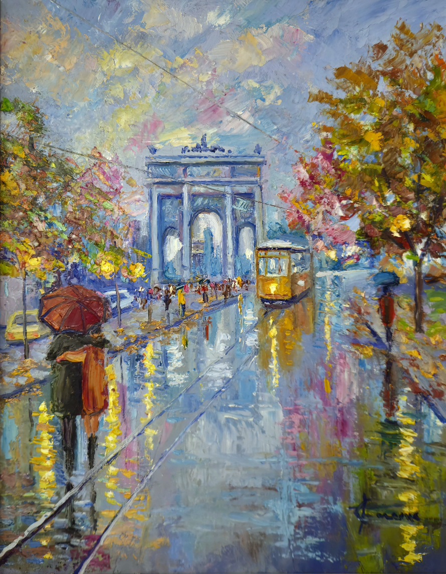 Arco della Pace, Milano , olio su tavola cm 40x50 (Codice 482/24)