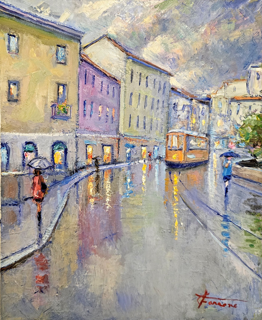 Viale Gorizia Milano. Olio su tela cm 40x50 ( Codice 485/25)