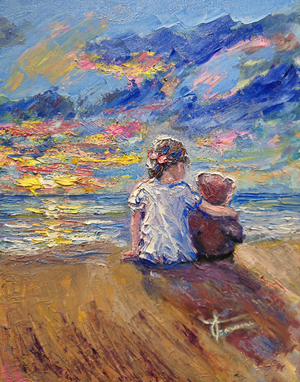 "Tenerezza" olio su tela cm 40x50 (Codice 442/23)