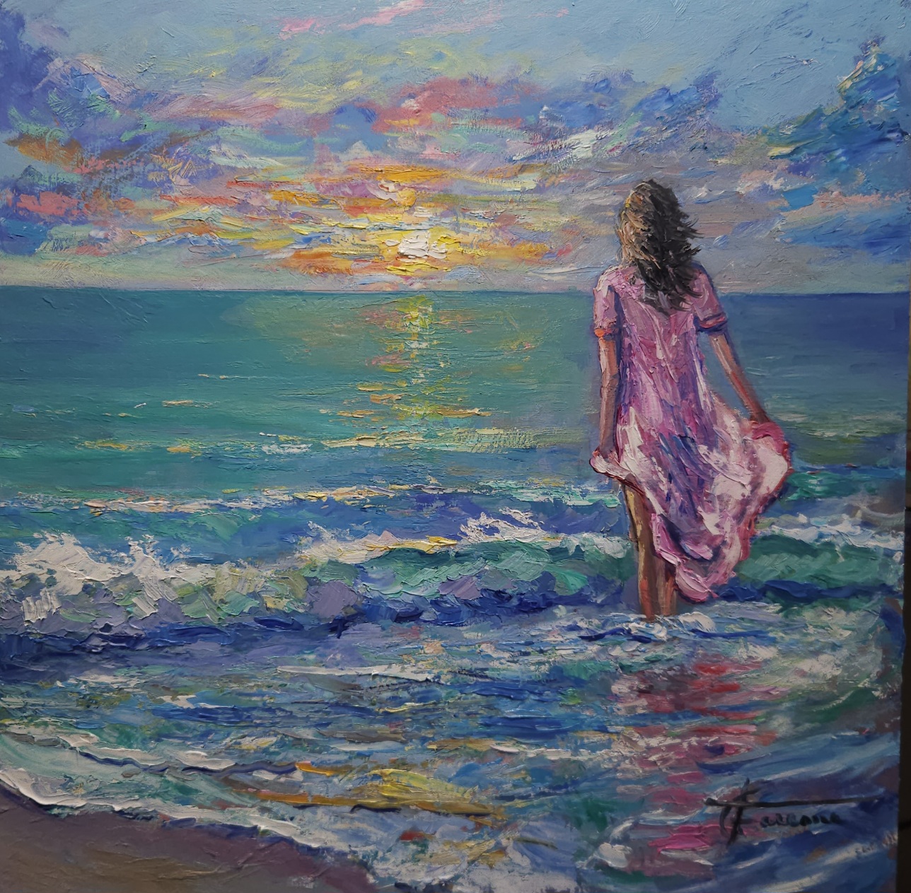 ​"Luci dell'Alba" olio su tavola cm 60x60 (codice 469)