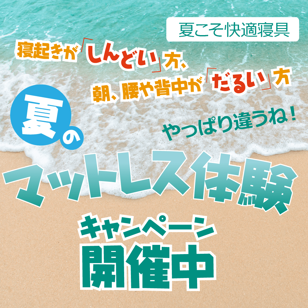 夏のマットレス体験キャンペーン開催中