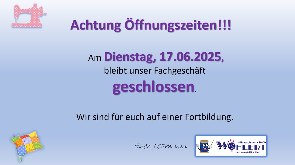 Achtung Öffnungszeiten!
