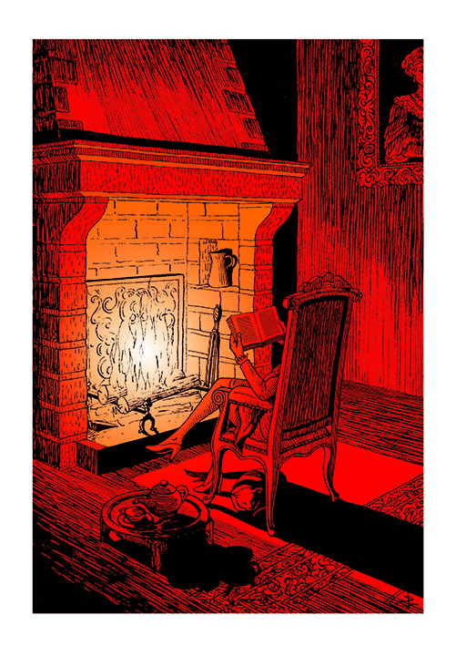 lecture au coin du feu
