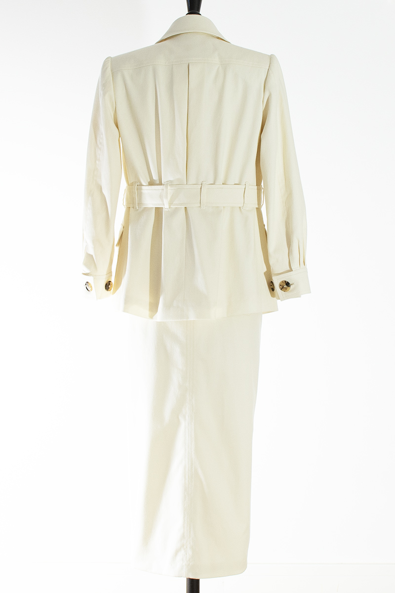 The Cotton Safari Jacket with matching asymetric skirt