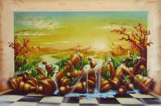 Das Ende einer Ära - 100x80 cm - Leinwand - Airbrush & Acryl