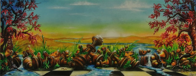 Ende einer Epoche - 20x50 cm - Leinwand - Acryl