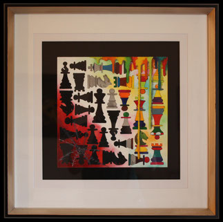 Farbspiel - 50x50 cm - Zeichenkarton - Acryl