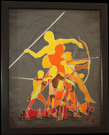 Der ewige Kampf - 40x60 cm - Leinwand - Acryl