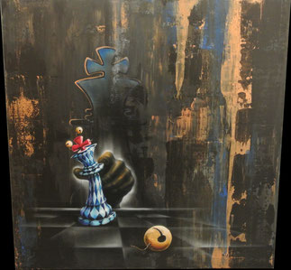 Machtkampf - 80x80 cm -Leinwand - Acryl & Airbrush