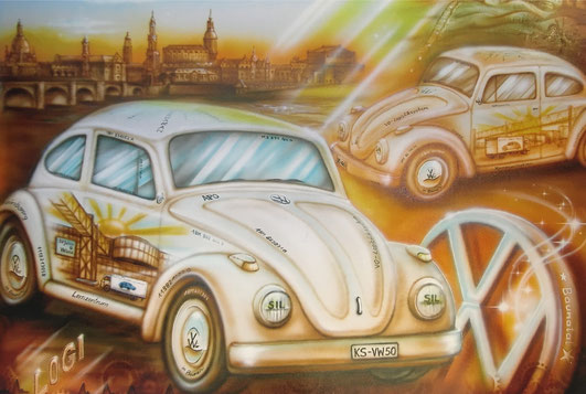 Der Logi für VW Kassel - 80x100 cm - Leinwand - Airbrush & Acryl