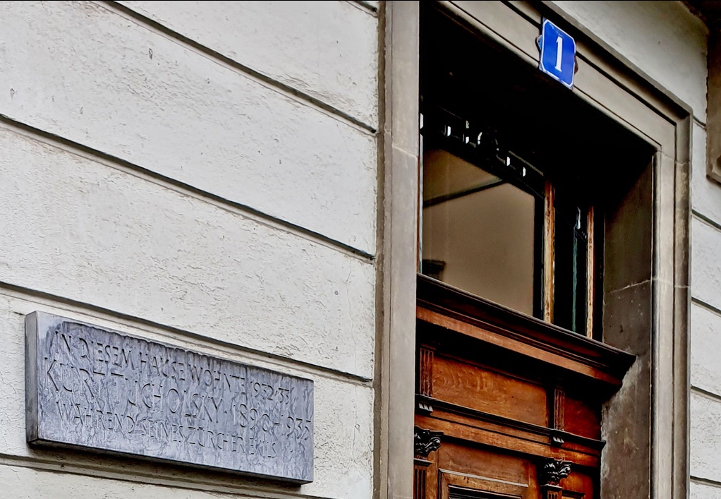 23. April 2023 - Florhofgasse 1 in ZürichZürich. Hier ging Kurt Tucholsky 1932-1933 ein und aus.