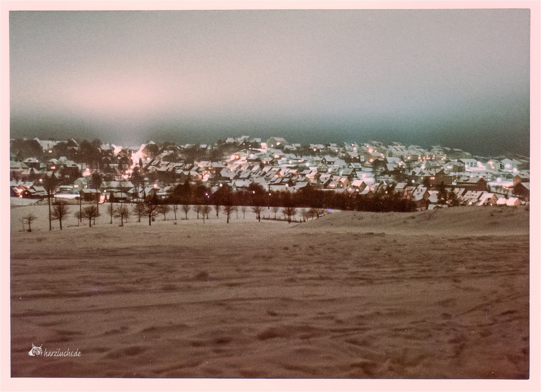 ca. 1968 - Blick auf Clausthal von den Wiesen an den Eschenbacher Teichen