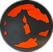 Terre cuite émaillée sur plaque d'acier - Diamètre : 100cm - Collection Privée (France)