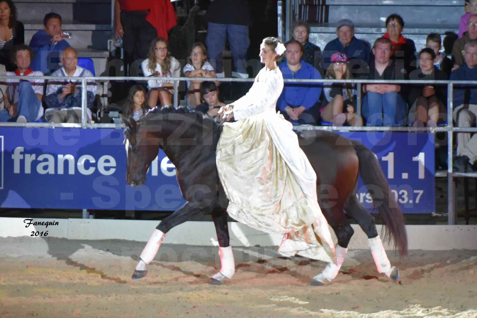 Féria de BEZIERS 2016 - Spectacle en nocturne - Cavalière en reprise de haute école - Lundi 15 Août 2016 - 18