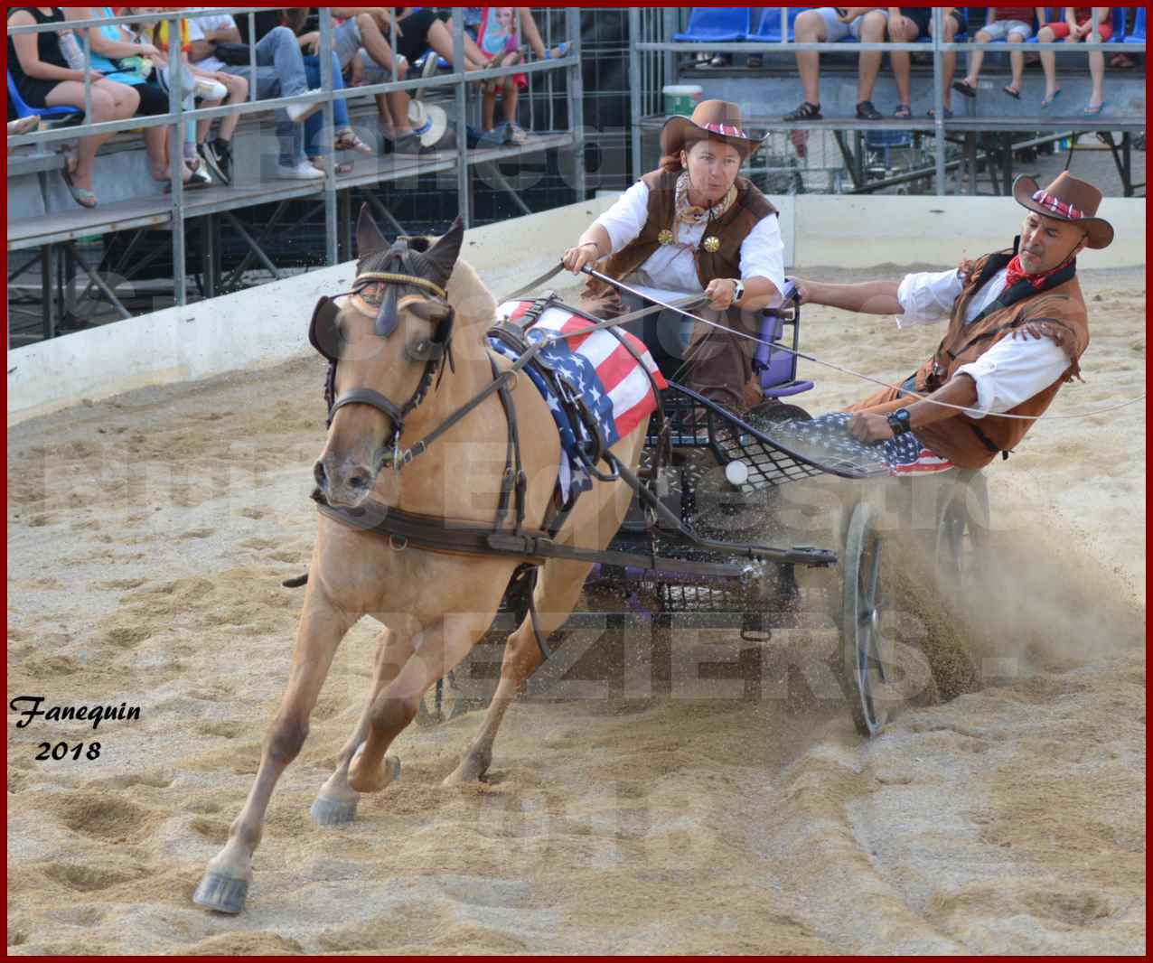 Spectacle en journée des "Nuits Équestres"  de la Féria de BÉZIERS 2018 - Lundi 13 Août - ATTELAGE en simple "Western" - 7