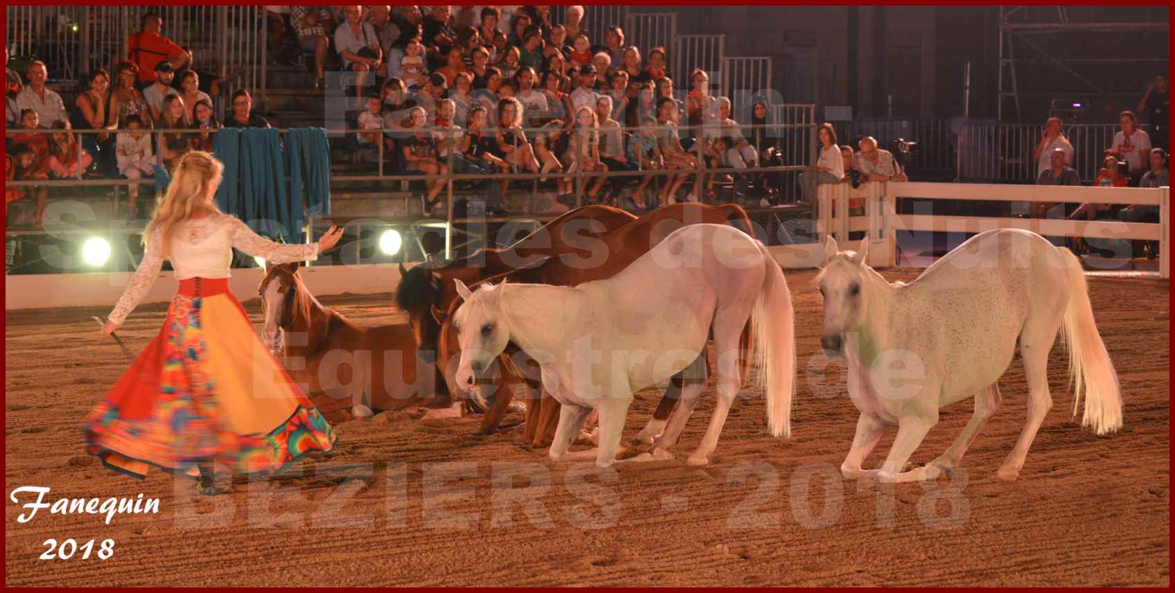 Spectacles Équestres des "Nuits Équestres"  de la Féria de BÉZIERS 2018 - Sylvie WILLMS & ses chevaux en liberté - 02