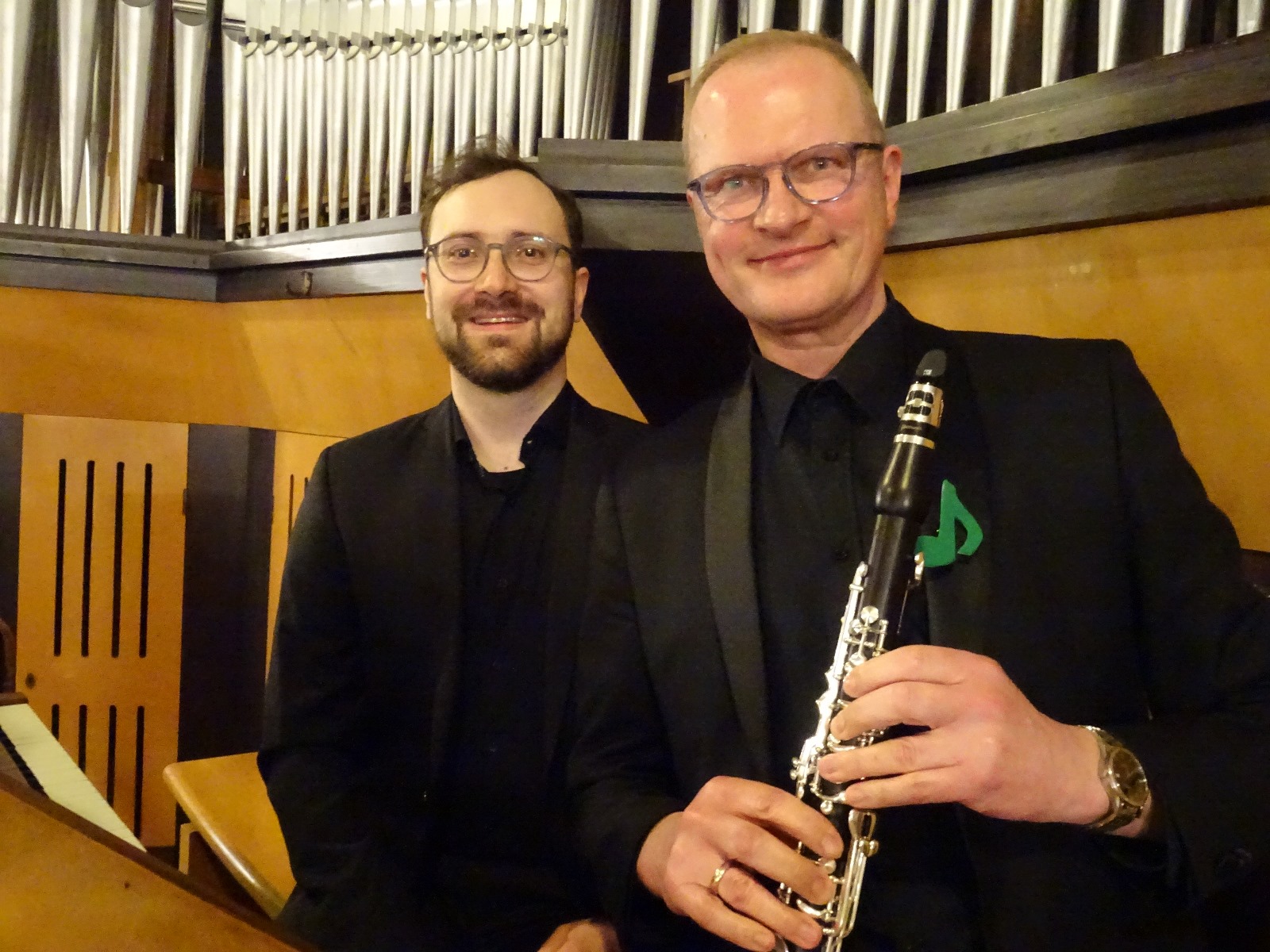 Tobias Kraft (links) und Alexander Großnick in der Christuskirche (Foto: Brigitte Clemens)